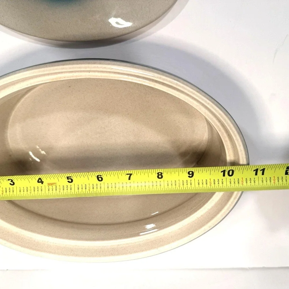 Wedgwood Blue Pacific Oval Covered Casserole 10.5 In 2.5 QT.